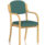 Madrid Wooden Frame Visitor Chair with arms in Bespoke Quest Kelp upholstery and natural wood finish.