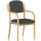 Madrid Wooden Frame Visitor Chair with arms, bespoke Quest Mussel fabric seat, and light wooden finish.