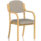 Madrid Wooden Frame Visitor Chair with arms in Bespoke Quest Salt fabric and light wooden frame.