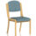 Madrid Wooden Frame Visitor Chair in Bespoke Rivet Quench with no arms, featuring a blue fabric seat and back.
