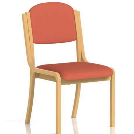 Madrid Wooden Frame Visitor Chair in Bespoke Quest Crab, featuring a padded seat and backrest, no arms.