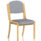 Madrid Wooden Frame Visitor Chair in Bespoke Quest Shell with gray seat and back upholstery, no arms.