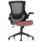 Orbit Black Mesh Back Chair with bespoke colour seat in Rivet Forge, features adjustable armrests and a five-star base.