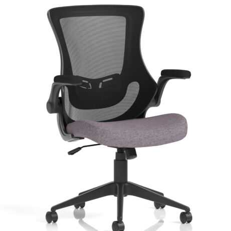 Orbit Black Mesh Back Chair with Bespoke Colour Seat Rivet Fuse, featuring ergonomic design and adjustable features.