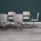 KEY Meet Half Back conference chairs with stackable frames, upholstered in light gray, arranged around a modern table.