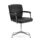 KEY Meet Full Back conference chair, fully upholstered in black with chrome five-star base and armrests, stackable design.
