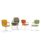 KEY Meet Half Back meeting chairs in orange, green, and beige with stackable chrome frames for flexible conference settings.