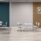 KEY Meet Half Back chair in white upholstery with cantilever frame, designed for flexible meeting and conference spaces.