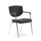 KEY Meet Half Back conference chair, fully upholstered in black with chrome four-legged frame, suitable for active spaces.