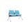 KIND Beam faux leather seating, modular 2-seat unit in blue, designed for reception areas with a durable frame.