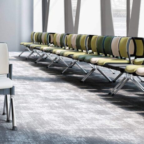 KIND Beam - Faux Leather modular beam seating in a reception area, showcasing mix of 2- to 5-seat configurations.