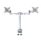 Twin Pole Mounted Monitor Arm in Silver for dual monitor setup with adjustable arms and clamp base.