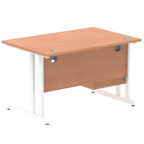 Impulse 1200mm Cantilever Straight Desk With Single Fixed Pedestal