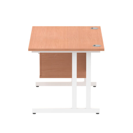 Impulse 1200mm Cantilever Straight Desk With Single Fixed Pedestal