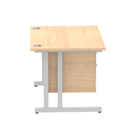 Impulse 1200mm Cantilever Straight Desk With Single Fixed Pedestal