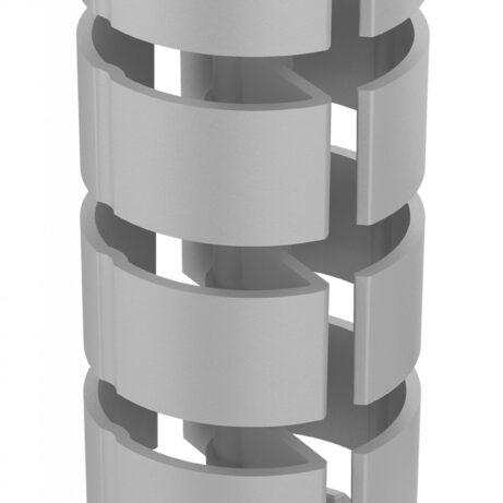 Practical grey Cable Spine for cable management with two compartments, built-in exit, and weighted base, 745mm length.