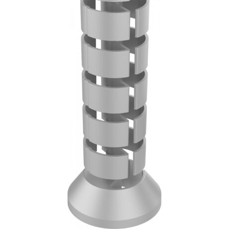 Practical grey Cable Spine for cable management with two compartments, built-in exit, and weighted base, 745mm length.