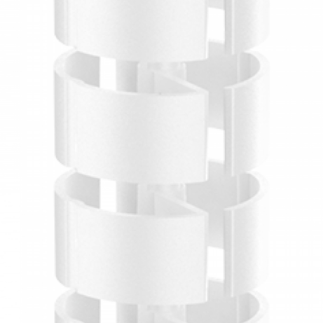White 50mm Cable Spine for managing and organizing cables in a sleek vertical design.
