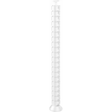 White 50mm Cable Spine for managing and organizing cables in a sleek vertical design.