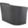 Compact two-seater Tub Sofa in black PU with plush back and flared arms, ideal for reception areas. Dimensions: 1235x610x750 mm.