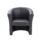 Compact Tub Armchair in durable black PU with plush back and generous padding, ideal for waiting areas or break rooms.