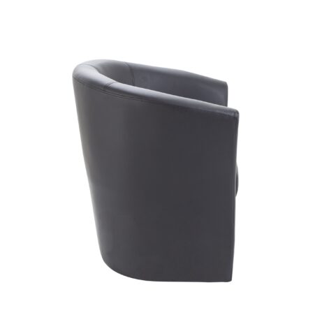 Tub Armchair in durable black PU with plush back and generous padding, designed for reception and breakout areas.