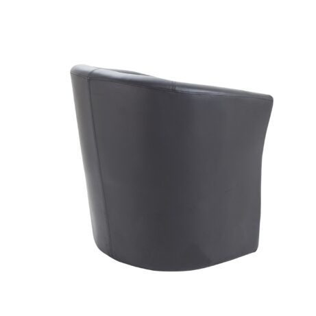 Black PU Tub Armchair with a plush back and generous padding, designed for reception and breakout areas.