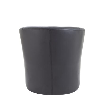 Black PU Tub Armchair with a plush back and generous padding, ideal for waiting areas and break rooms. Pre-built for quick setup.