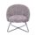Pocket Reception Chair in grey fabric with a curved backrest and black metal base.