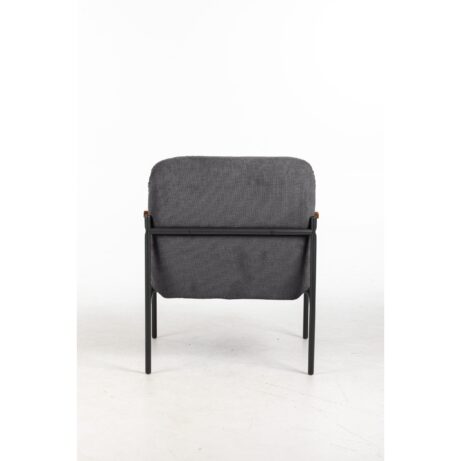Settle Reception Chair featuring a plush back and seat, black metal frame, and wooden arm pads, ideal for waiting areas.