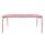 Rectangular Breeze Aluminium Slatted Table in Brick Dust color with a slatted top and sturdy legs.
