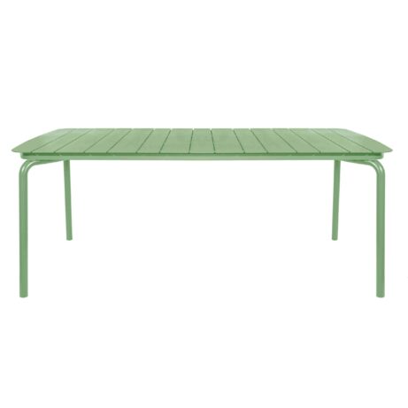 Rectangular Breeze Aluminium Slatted Table in Fair Green finish.