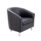 Tub Armchair in black PU with metal feet, featuring a curved back and plush seat for comfort.
