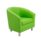 Lime PU Tub Armchair with metal feet, featuring a curved design for added comfort and style.