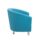 Turquoise Tub Armchair with metal feet featuring a curved silhouette and deep PU-upholstered seat, ideal for reception areas.