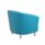 Turquoise Tub Armchair with metal feet, featuring a welcoming curved silhouette and deep PU upholstery for comfort.