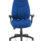 Galaxy Medium Back Task Operator Office Chair in blue fabric with adjustable arms and a black base, designed for comfort and support.
