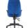 Galaxy Medium Back Task Operator Office Chair in blue fabric with adjustable arms and swivel base.