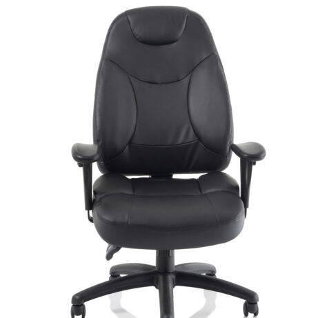 Galaxy Medium Back Task Operator Office Chair in black fabric with adjustable arms and a five-star base on casters.