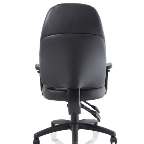 Galaxy Medium Back Task Operator Office Chair in black fabric with adjustable arms and a swivel base.