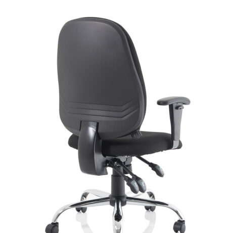 Lisbon Medium Back Task Operator Chair with height-adjustable arms and ergonomic design, ideal for office environments.