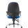 Lisbon Medium Back Task Operator Office Chair with height-adjustable arms and blue seat, designed for ergonomic comfort.