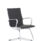Nola Black Leather Cantilever Visitor Chair with Arms, featuring a sleek black leather seat and chrome frame.