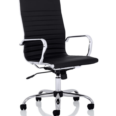 Nola Black Leather Executive Office Chair with Arms