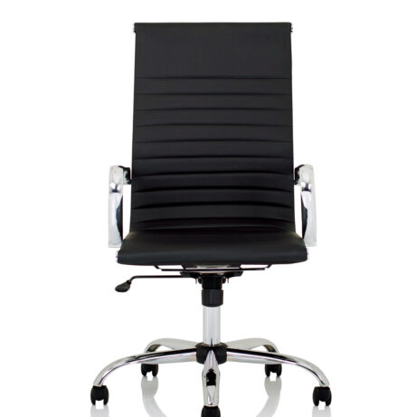 Nola Black Leather Executive Office Chair with Arms