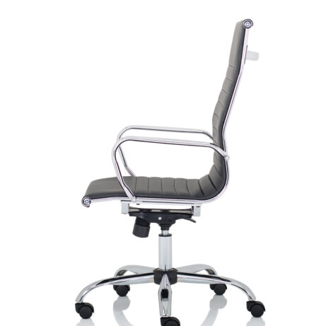 Nola Black Leather Executive Office Chair with Arms