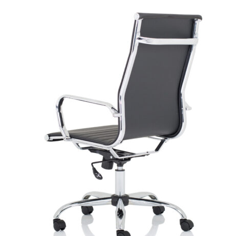 Nola Black Leather Executive Office Chair with Arms