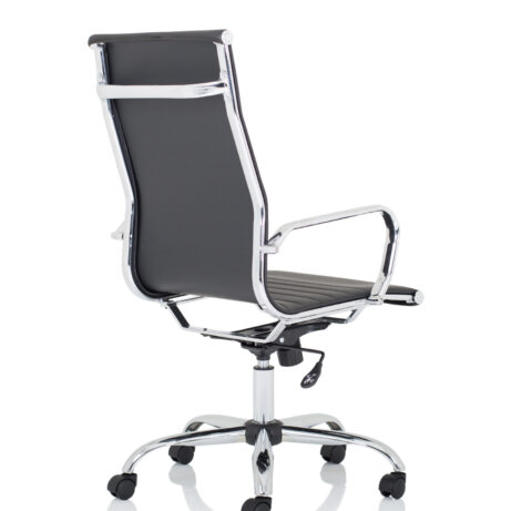 Nola Black Leather Executive Office Chair with Arms