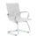 Nola White Leather Cantilever Visitor Chair with Arms, featuring a sleek design and chrome frame.