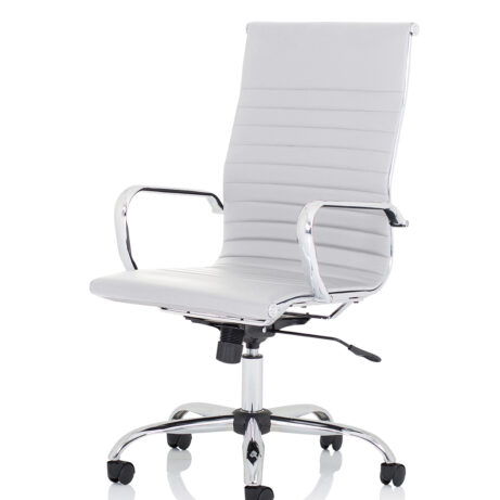 Nola Black Leather Executive Office Chair with Arms